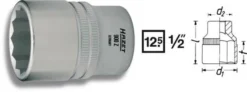 Steckschlüsseleinsatz 900Z-27 1/2 Zoll 12-kant SW 27mm L.46mm HAZET