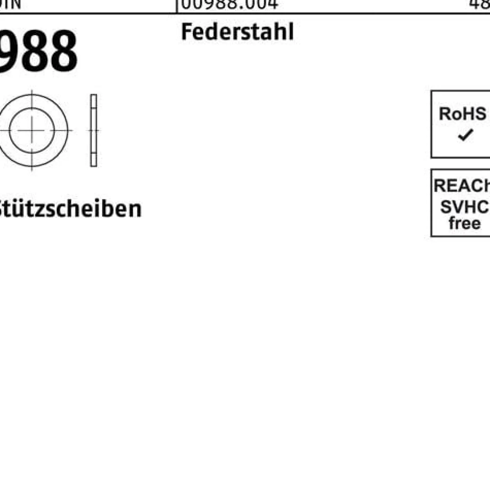 Stützscheibe DIN 988 26x 37x2 Federstahl 250 Stück