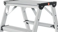 Stufenstehleiter D100TL Alu.Stufen 2x4-2x6 Gesamt-H.981-1430mm teleskopier.HAILO