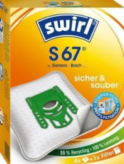Swirl Staubsaugerbeutel S 67 EcoPor Siemens/Bosch 4 St./Pack.