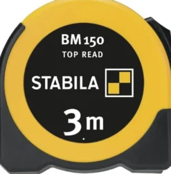 Taschenrollbandmaß BM 150 L.3m B.16mm mm/mm EGII ABS/TPE Festst.STABILA