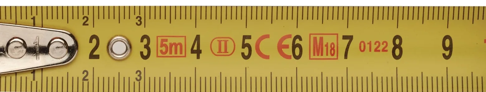 Taschenrollbandmaß L.8m B.25mm mm/cm EG II 2K Automatic TECWERK