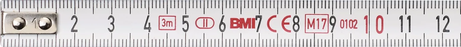 Taschenrollbandmaß L.3m B.13mm mm/cm EG II Ku.Sichtfenster TECWERK