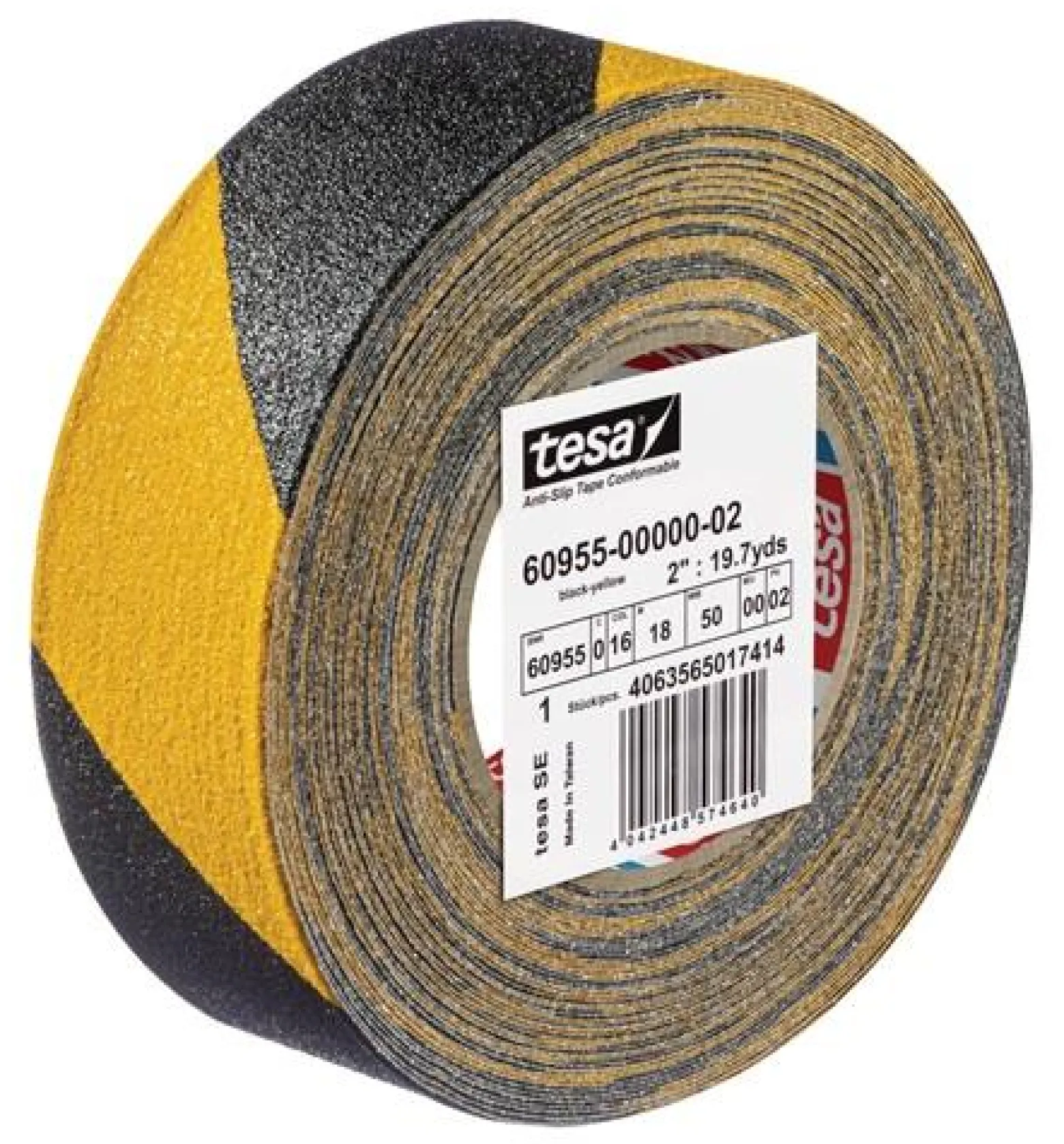 TESA Antirutschklebeband extrem flexibel 60955 schwarz/gelb 18 m x 50 mm - 60955-00000-02
