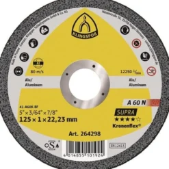 Trennscheibe A 60N Supra D125x1mm ger.Alu.Bohr.22,23mm KLINGSPOR