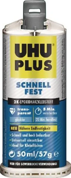 UHU 6x 2K-Epoxidharzklebstoff PLUS SCHNELLFEST 57 g - 45740