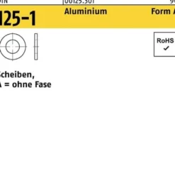 Unterlegscheibe DIN 125-1 A 6,4x12x1,6 Aluminium 100 Stück