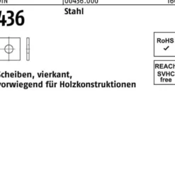 Unterlegscheibe DIN 436 vierkant 33x 95x 6 Stahl 25 Stück