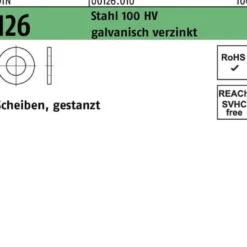 Unterlegscheibe DIN 126 45x78x7 Stahl 100 HV galv.verz. gestanzt 50St.