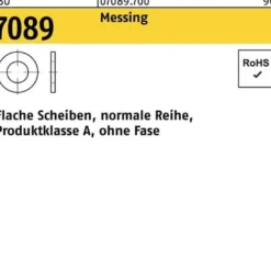 Unterlegscheibe ISO 7089 o.Fase 2 Messing 100 Stück