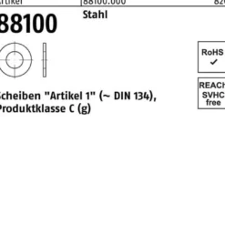 Unterlegscheibe R 88100 3,2x 8x0,5 Stahl 200 Stück