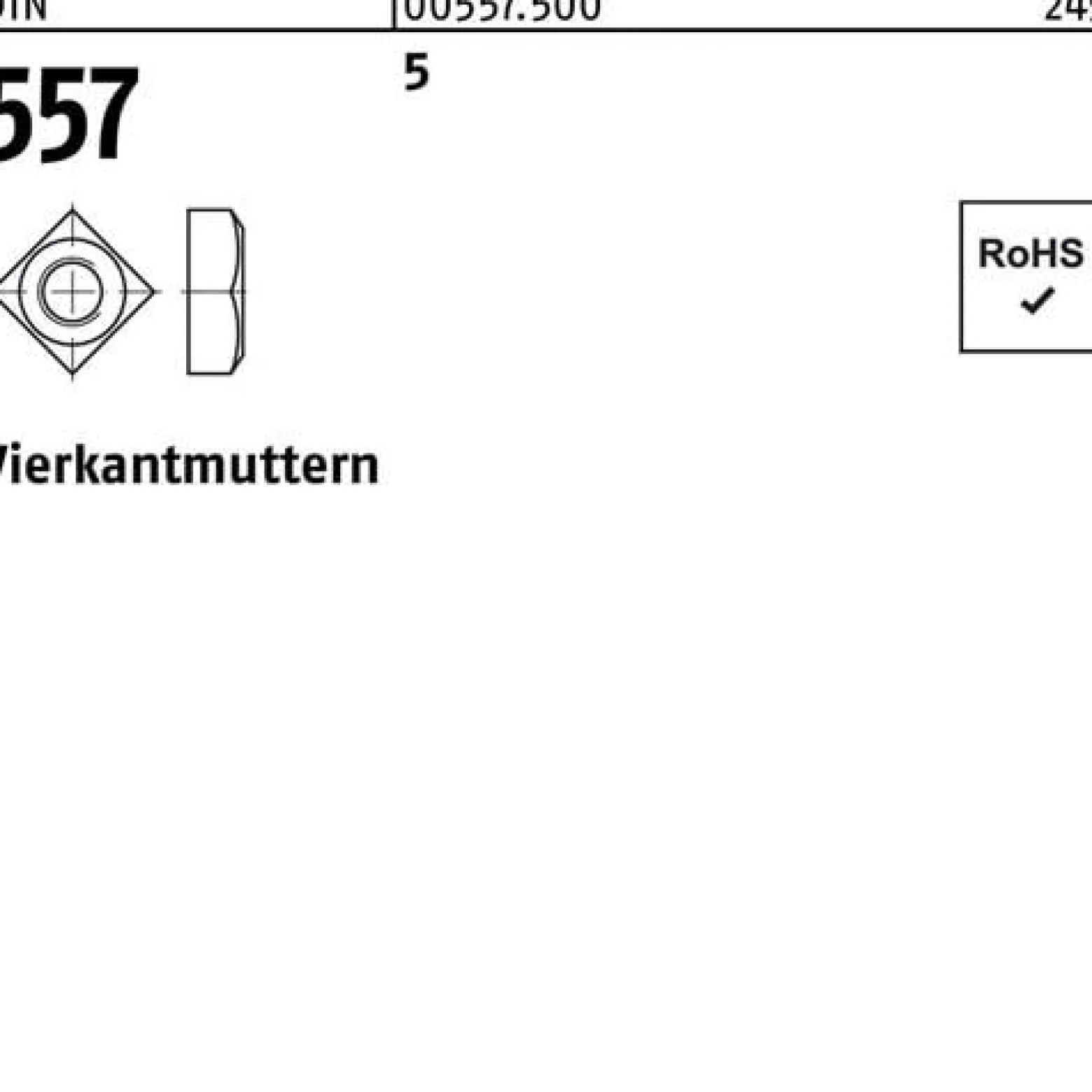 Vierkantmutter DIN 557 M16 5 50 Stück