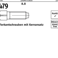 Vierkantschraube DIN 479 Kernansatz M16x 120 SW 17 8.8 10 Stück