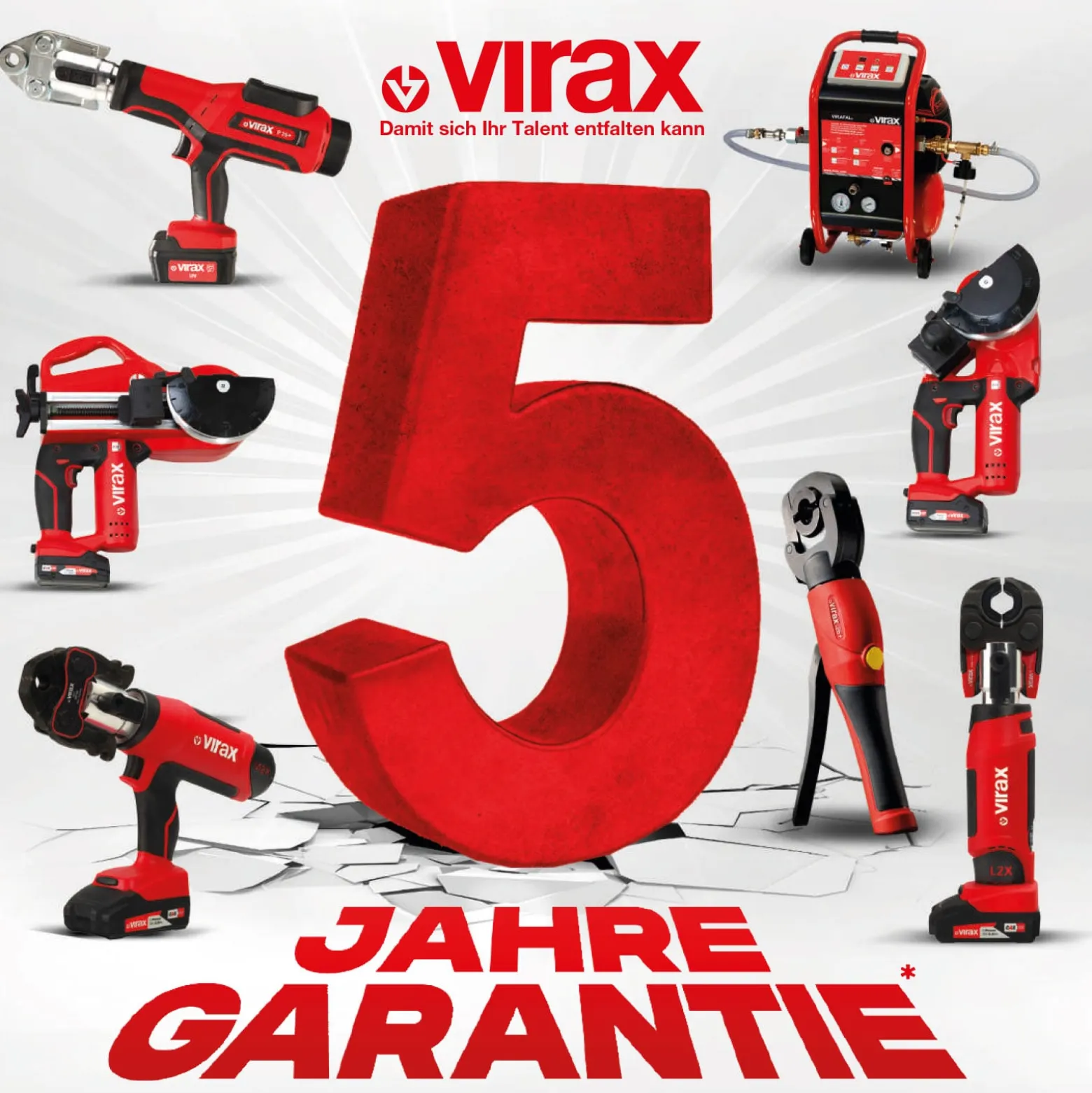 VIRAX MINISTEM BIEGER 18V 12-15-18MM KOMPAKTES und LEICHTES 18V Biegegerät 4,9 kg / 1x 2,0 Ah Akku + Ladegerät in Virabox - 251776