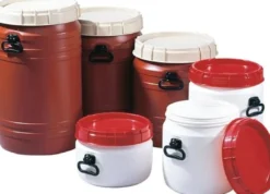 Weithalsfass 55 l braun mit beigem Deckel - 6942-91-971