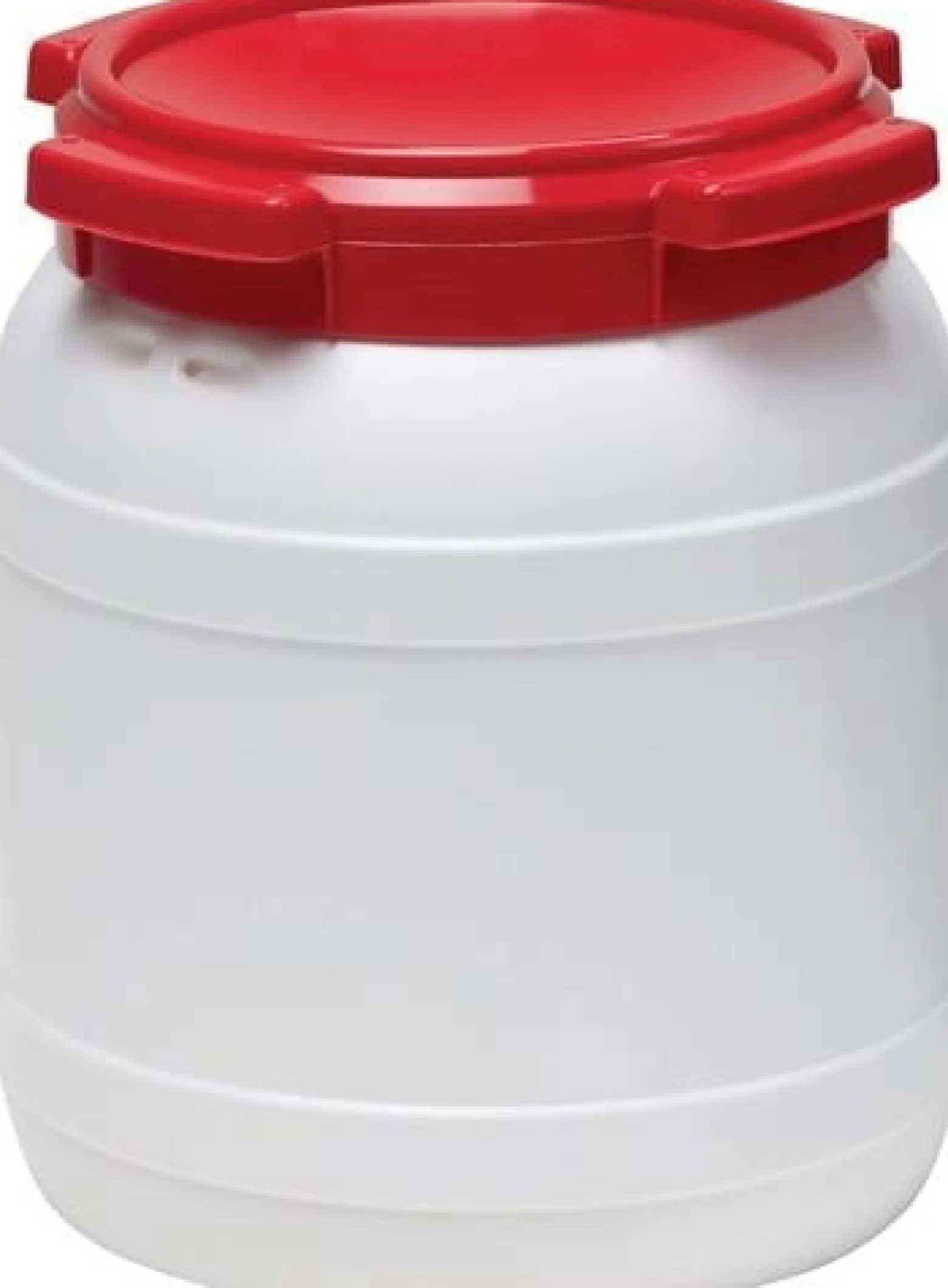 Weithalsfass 15,4 l PE weiß mit rotem Deckel - 7015-61-046