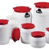 Weithalsfass 26,0 l PE weiß mit rotem Deckel - 7026-61-046