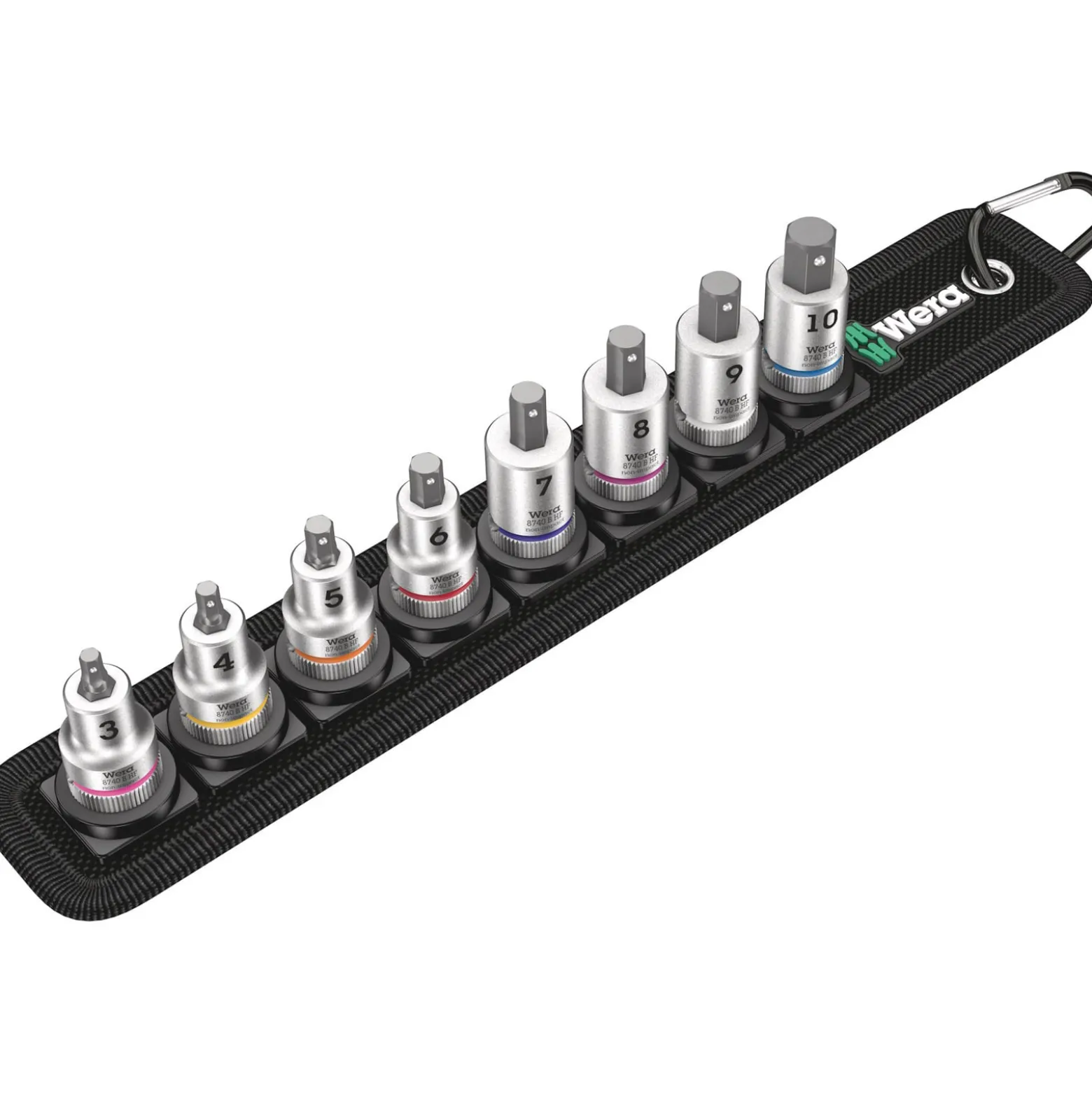 Wera Belt B 2 Zyklop Bitnuss-Satz Innensechskant, mit Haltefunktion, 3/8"-Antrieb - 05006577001