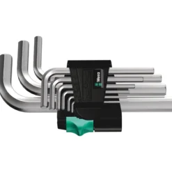 Wera 950/9 Hex-Plus 5 Winkelschlüsselsatz, metrisch, gestellverchromt - 05021406001
