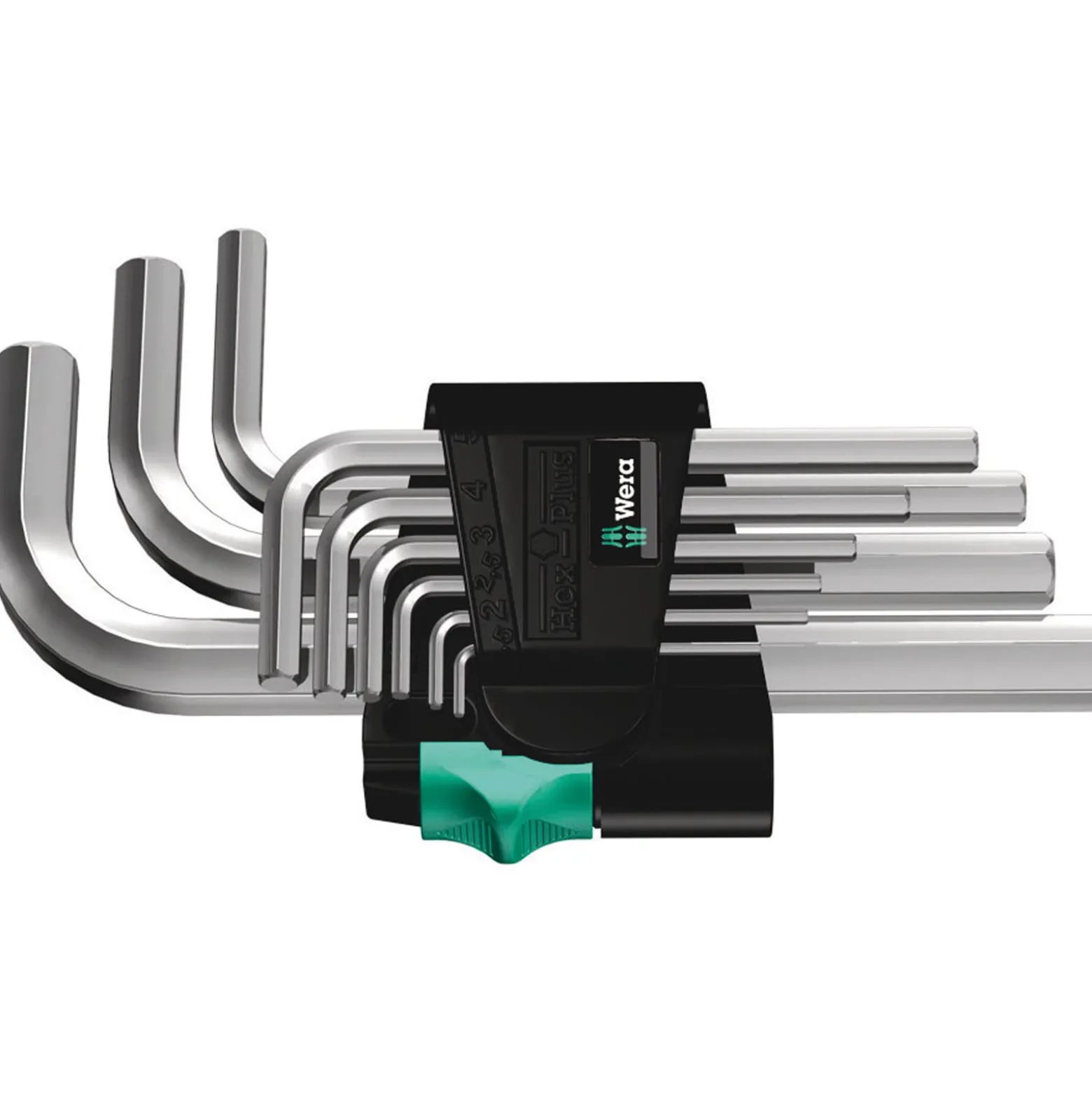 Wera 950/9 Hex-Plus 5 Winkelschlüsselsatz, metrisch, gestellverchromt - 05021406001