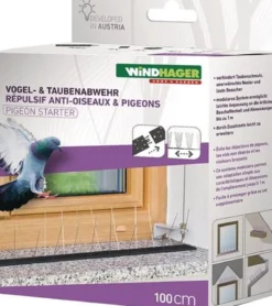 WINDHAGER Vogel- und Taubenabwehr Starter Set Schutz bis 1 m 36 Spikes Kunststoff - 7120
