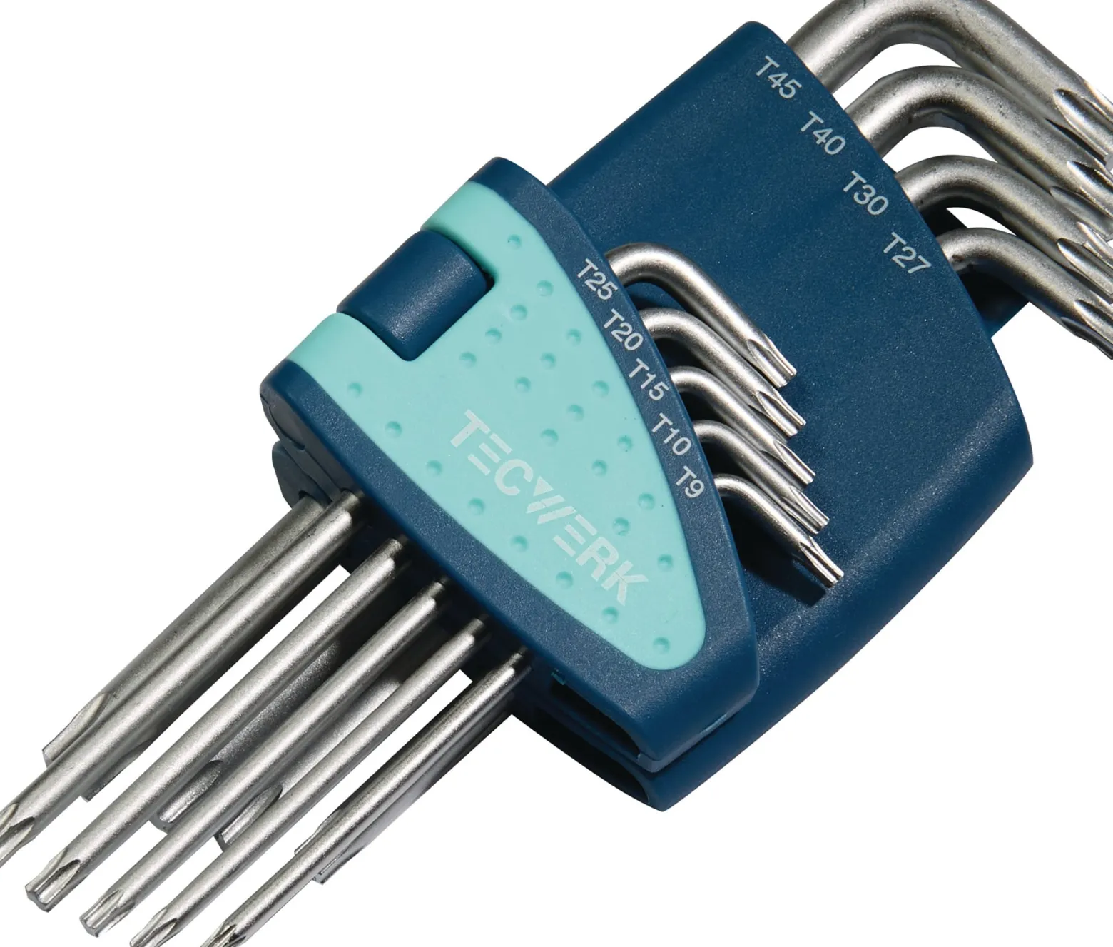 Winkelschraubendrehersatz 9-tlg.T9-T45 Ku.-Halter TECWERK