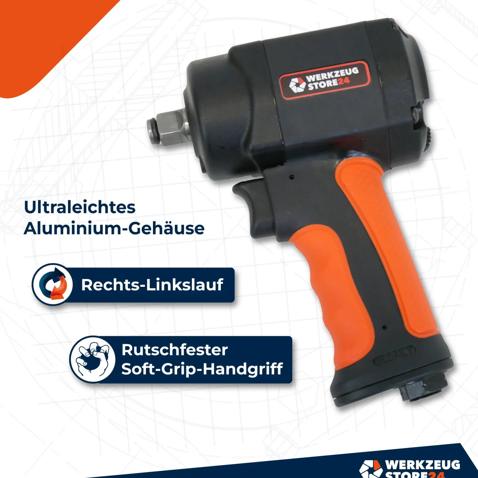 WS24 Druckluft-Schlagschrauber 1/2" mini + Steckschlüssel 3tlg.