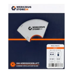 WS24 HM-Kreissägeblatt Holz 160 x 1,8 x 20 WZ 12 - WS24-100414