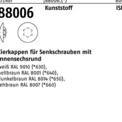 Zierkappe R 88006 f.ISR 20x12 /4-4,5 Ku. weiß 1000 Stück